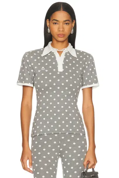 Rowen Rose Short Sleeve Polo Top | Thumbnail 1 Rowen Rose Short Sleeve Polo Top | Thumbnail 1