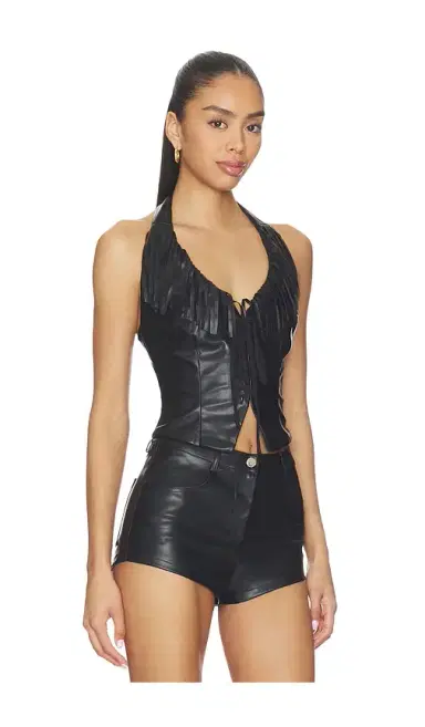superdown Kay Faux Leather Top | Thumbnail 2 superdown Kay Faux Leather Top | Thumbnail 2