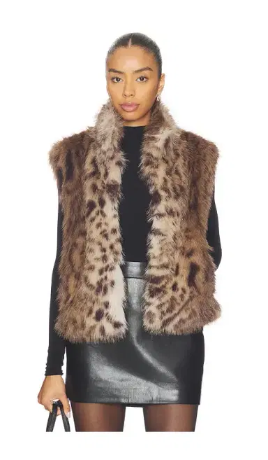 Generation Love Liona Leopard Faux Fur Vest | Thumbnail 1 Generation Love Liona Leopard Faux Fur Vest | Thumbnail 1