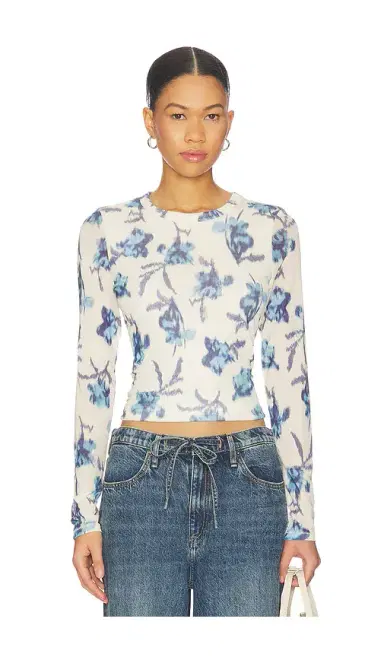 Rag & Bone Yana Printed Mesh Long Sleeve Tee | Thumbnail 1 Rag & Bone Yana Printed Mesh Long Sleeve Tee | Thumbnail 1