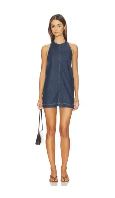Good American Denim Halter Shift Dress | Thumbnail 1 Good American Denim Halter Shift Dress | Thumbnail 1