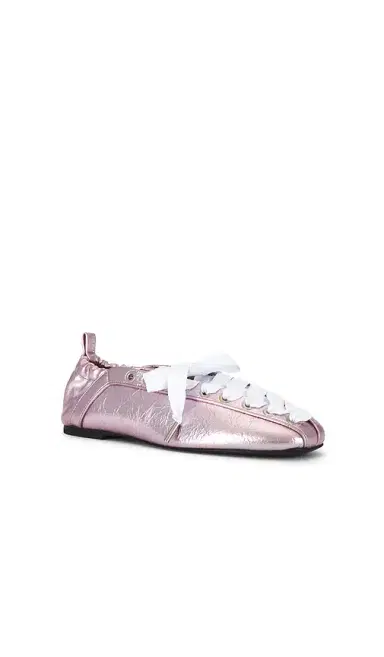 Ganni Eyelets Lace Up Ballerina Flat | Thumbnail 2 Ganni Eyelets Lace Up Ballerina Flat | Thumbnail 2