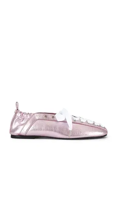 Ganni Eyelets Lace Up Ballerina Flat | Thumbnail 1 Ganni Eyelets Lace Up Ballerina Flat | Thumbnail 1