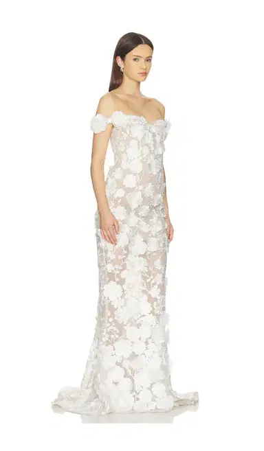 Bronx and Banco Jasmine Floral Off The Shoulder Gown | Thumbnail 2 Bronx and Banco Jasmine Floral Off The Shoulder Gown | Thumbnail 2