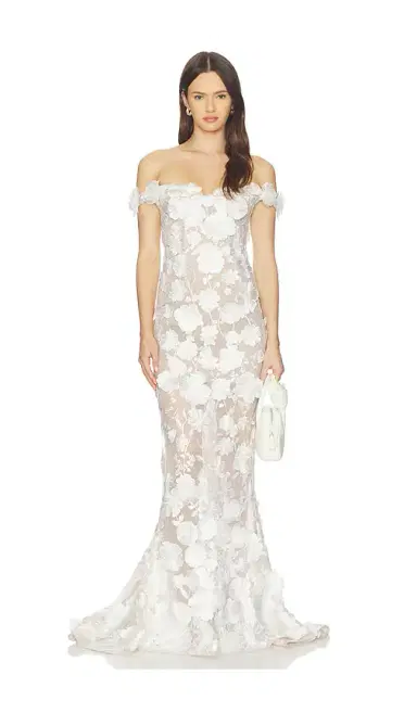 Bronx and Banco Jasmine Floral Off The Shoulder Gown | Thumbnail 1 Bronx and Banco Jasmine Floral Off The Shoulder Gown | Thumbnail 1