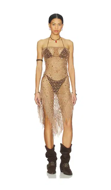MORE TO COME Rami Fringe Strapless Dress | Thumbnail 1 MORE TO COME Rami Fringe Strapless Dress | Thumbnail 1