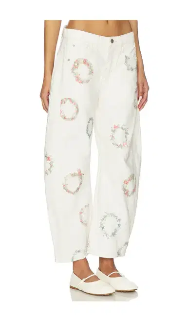 Free People x We The Free Good Luck Printed Barrel In Watercolor Wreath | Thumbnail 2 Free People x We The Free Good Luck Printed Barrel In Watercolor Wreath | Thumbnail 2