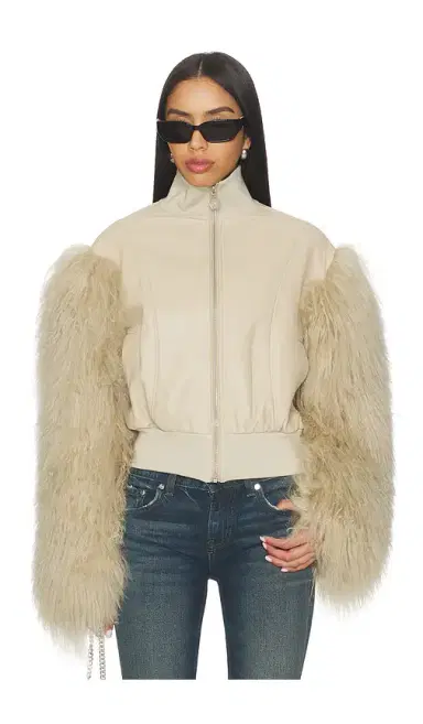 OW Collection Bex Fur Jacket | Thumbnail 1 OW Collection Bex Fur Jacket | Thumbnail 1