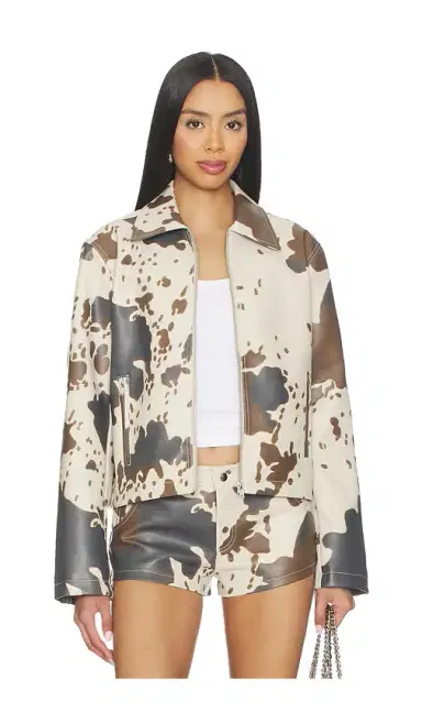 superdown Clara Cow Print Jacket | Thumbnail 1 superdown Clara Cow Print Jacket | Thumbnail 1