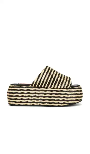 SIMONMILLER Stripe Raffia Cloudy Platform Sandal | Thumbnail 1 SIMONMILLER Stripe Raffia Cloudy Platform Sandal | Thumbnail 1