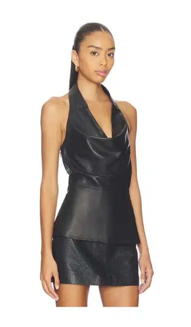 AEXAE Leather Cowl Neck Top | Thumbnail 2 AEXAE Leather Cowl Neck Top | Thumbnail 2