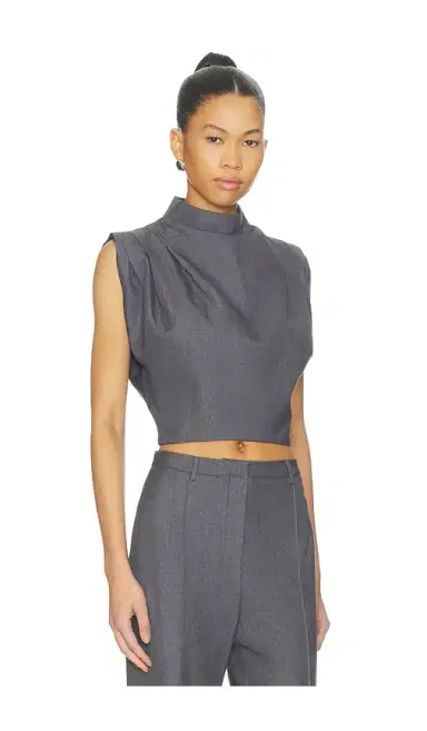 AEXAE Twill Clouched Crop Top | Thumbnail 2 AEXAE Twill Clouched Crop Top | Thumbnail 2