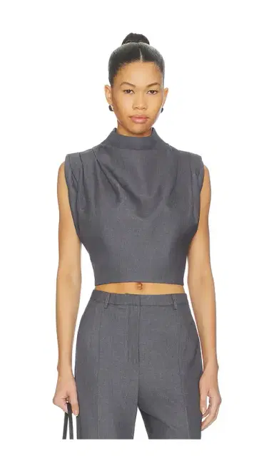 AEXAE Twill Clouched Crop Top | Thumbnail 1 AEXAE Twill Clouched Crop Top | Thumbnail 1