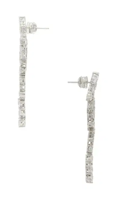 SHASHI Argent Pave Earring | Thumbnail 2 SHASHI Argent Pave Earring | Thumbnail 2