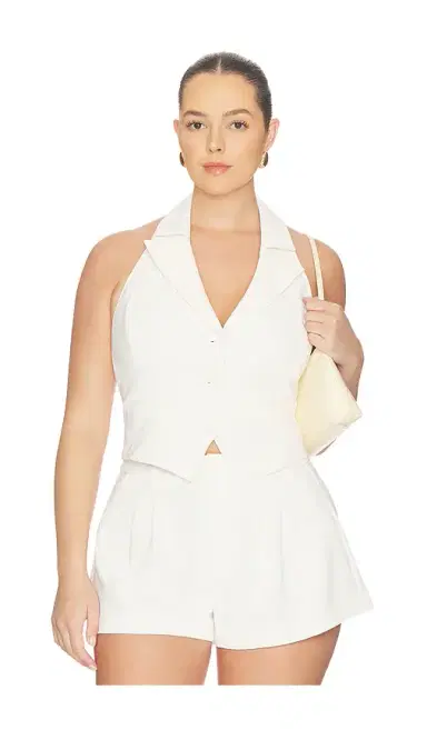 Good American Luxe Suiting Halter Vest | Thumbnail 2 Good American Luxe Suiting Halter Vest | Thumbnail 2