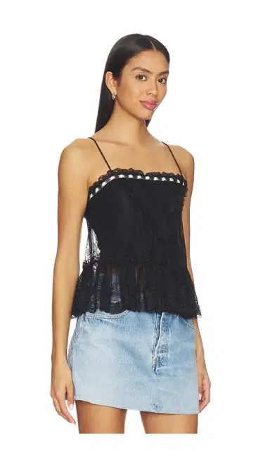 Alice + Olivia Alice + Olivia Alessia Lace Ruffle Crop Top | Thumbnail 2 Alice + Olivia Alice + Olivia Alessia Lace Ruffle Crop Top | Thumbnail 2