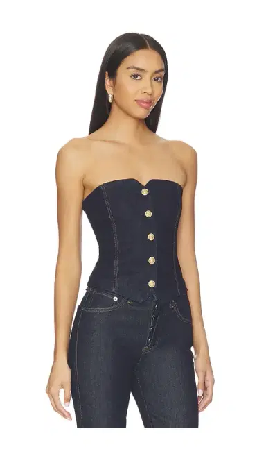 Alice + Olivia Alice + Olivia Kelcey Denim Strapless Vest Top | Thumbnail 2 Alice + Olivia Alice + Olivia Kelcey Denim Strapless Vest Top | Thumbnail 2