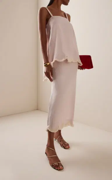 Posse Exclusive Essie Fringed Linen Maxi Column Skirt | Thumbnail 2 Posse Exclusive Essie Fringed Linen Maxi Column Skirt | Thumbnail 2
