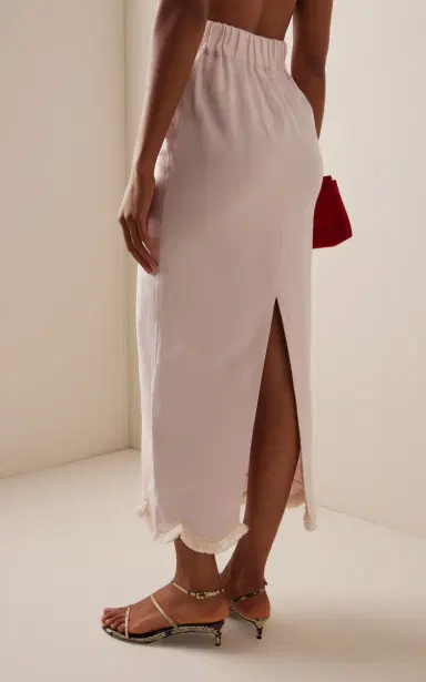 Posse Exclusive Essie Fringed Linen Maxi Column Skirt | Thumbnail 4 Posse Exclusive Essie Fringed Linen Maxi Column Skirt | Thumbnail 4