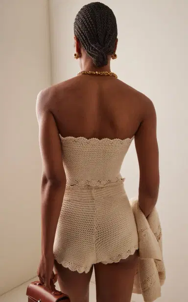 Posse Dylan Strapless Crocheted Crop Top | Thumbnail 4 Posse Dylan Strapless Crocheted Crop Top | Thumbnail 4