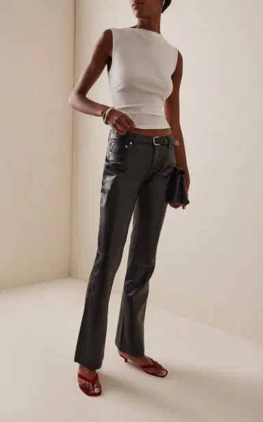 EB Denim Maria Leather Mid-Rise Bootcut Jeans | Thumbnail 2 EB Denim Maria Leather Mid-Rise Bootcut Jeans | Thumbnail 2