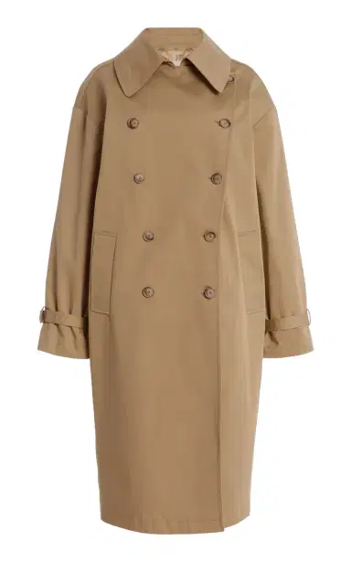 House of Dagmar Double-Breasted Cotton Long Trench Coat | Thumbnail 6 House of Dagmar Double-Breasted Cotton Long Trench Coat | Thumbnail 6