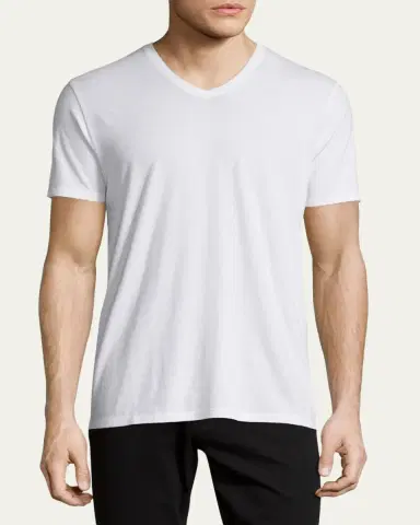 Vince Short-Sleeve V-Neck Jersey T-Shirt, Gray | Thumbnail 2 Vince Short-Sleeve V-Neck Jersey T-Shirt, Gray | Thumbnail 2
