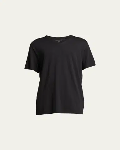 Vince Short-Sleeve V-Neck Jersey T-Shirt, Gray | Thumbnail 4 Vince Short-Sleeve V-Neck Jersey T-Shirt, Gray | Thumbnail 4