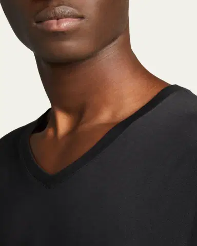 Vince Short-Sleeve V-Neck Jersey T-Shirt, Gray | Thumbnail 8 Vince Short-Sleeve V-Neck Jersey T-Shirt, Gray | Thumbnail 8