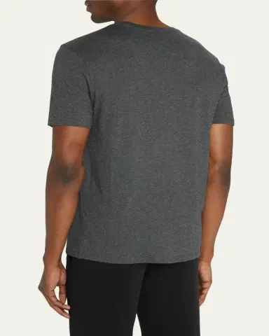 Vince Men's Short-Sleeve Pima Crewneck Jersey T-Shirt, Black | Thumbnail 3 Vince Men's Short-Sleeve Pima Crewneck Jersey T-Shirt, Black | Thumbnail 3