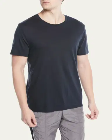 Vince Men's Short-Sleeve Pima Crewneck Jersey T-Shirt, Black | Thumbnail 6 Vince Men's Short-Sleeve Pima Crewneck Jersey T-Shirt, Black | Thumbnail 6