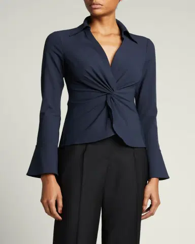 Cinq à Sept McKenna Long-Sleeve Collared Top | Thumbnail 4 Cinq à Sept McKenna Long-Sleeve Collared Top | Thumbnail 4