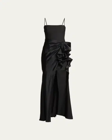 Cinq à Sept Drina Sleeveless Satin Wrap Gown | Thumbnail 5 Cinq à Sept Drina Sleeveless Satin Wrap Gown | Thumbnail 5