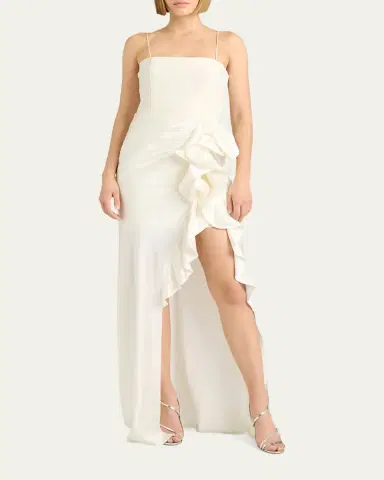 Cinq à Sept Drina Sleeveless Satin Wrap Gown | Thumbnail 6 Cinq à Sept Drina Sleeveless Satin Wrap Gown | Thumbnail 6