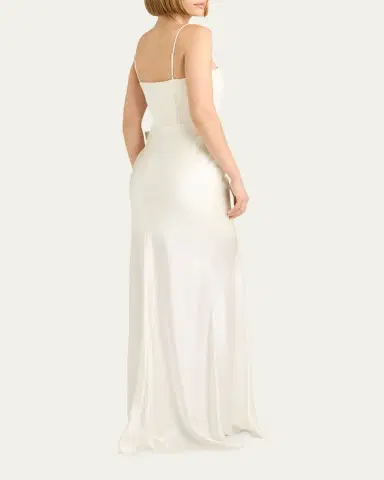 Cinq à Sept Drina Sleeveless Satin Wrap Gown | Thumbnail 7 Cinq à Sept Drina Sleeveless Satin Wrap Gown | Thumbnail 7