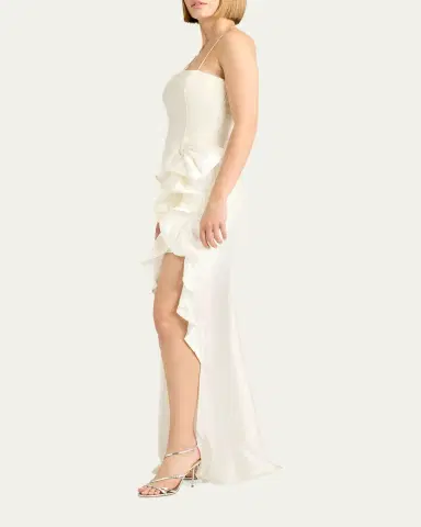Cinq à Sept Drina Sleeveless Satin Wrap Gown | Thumbnail 8 Cinq à Sept Drina Sleeveless Satin Wrap Gown | Thumbnail 8