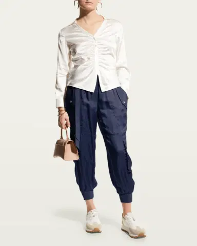 Cinq à Sept Harmony Satin Cargo Jogger Pants | Thumbnail 2 Cinq à Sept Harmony Satin Cargo Jogger Pants | Thumbnail 2