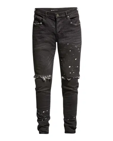 PURPLE Men's Slim-Fit Distressed Low-Rise Skinny Jeans | Thumbnail 1 PURPLE Men's Slim-Fit Distressed Low-Rise Skinny Jeans | Thumbnail 1