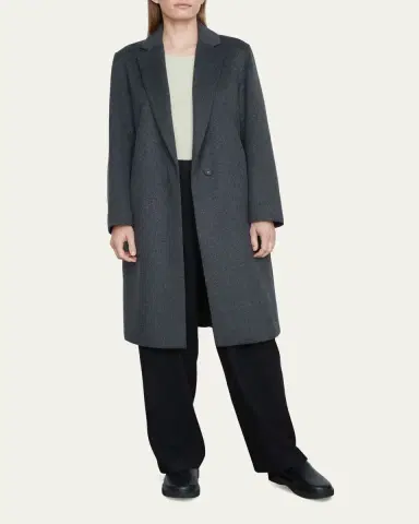 Vince Classic Straight Wool-Blend Coat | Thumbnail 2 Vince Classic Straight Wool-Blend Coat | Thumbnail 2
