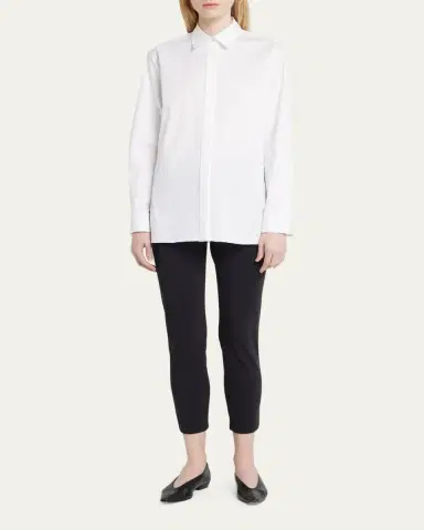 Theory Classic Button-Front Boyfriend Shirt | Thumbnail 2 Theory Classic Button-Front Boyfriend Shirt | Thumbnail 2