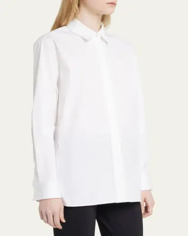 Theory Classic Button-Front Boyfriend Shirt | Thumbnail 4 Theory Classic Button-Front Boyfriend Shirt | Thumbnail 4