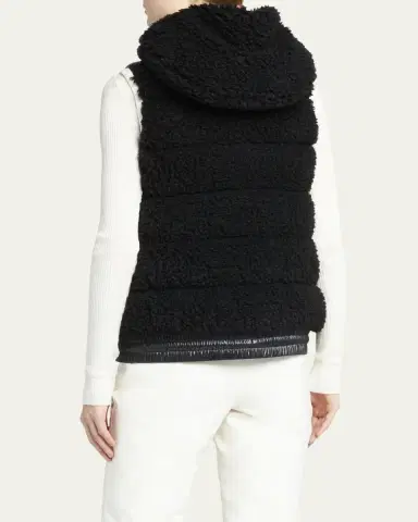 Moncler Faux Sherpa Drawstring Puffer Vest | Thumbnail 3 Moncler Faux Sherpa Drawstring Puffer Vest | Thumbnail 3
