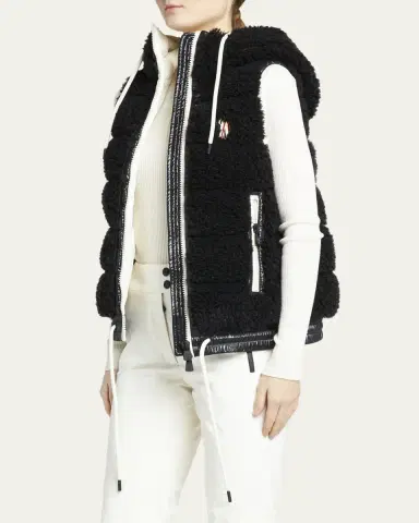 Moncler Faux Sherpa Drawstring Puffer Vest | Thumbnail 4 Moncler Faux Sherpa Drawstring Puffer Vest | Thumbnail 4