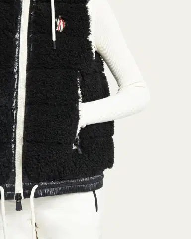 Moncler Faux Sherpa Drawstring Puffer Vest | Thumbnail 5 Moncler Faux Sherpa Drawstring Puffer Vest | Thumbnail 5