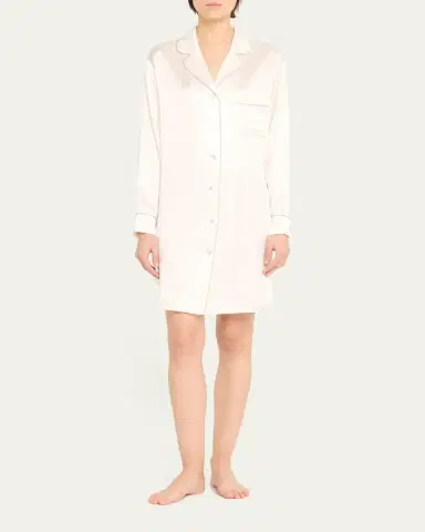Olivia von Halle Poppy Long-Sleeve Silk Nightshirt | Thumbnail 2 Olivia von Halle Poppy Long-Sleeve Silk Nightshirt | Thumbnail 2