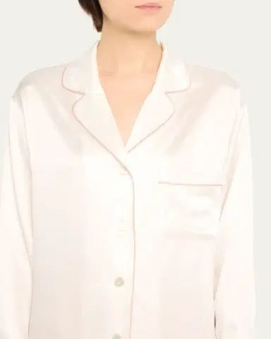 Olivia von Halle Poppy Long-Sleeve Silk Nightshirt | Thumbnail 4 Olivia von Halle Poppy Long-Sleeve Silk Nightshirt | Thumbnail 4