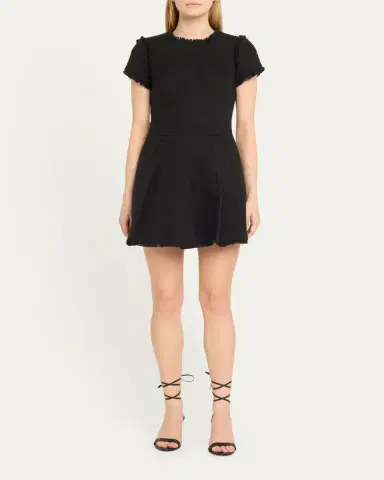Cinq à Sept Nova Cotton Boucle Pleated Mini Dress | Thumbnail 2 Cinq à Sept Nova Cotton Boucle Pleated Mini Dress | Thumbnail 2