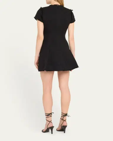 Cinq à Sept Nova Cotton Boucle Pleated Mini Dress | Thumbnail 3 Cinq à Sept Nova Cotton Boucle Pleated Mini Dress | Thumbnail 3
