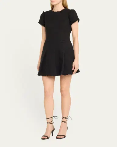 Cinq à Sept Nova Cotton Boucle Pleated Mini Dress | Thumbnail 4 Cinq à Sept Nova Cotton Boucle Pleated Mini Dress | Thumbnail 4