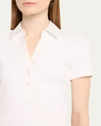Veronica Beard Kearney Short-Sleeve Polo Top | Thumbnail 5 Veronica Beard Kearney Short-Sleeve Polo Top | Thumbnail 5